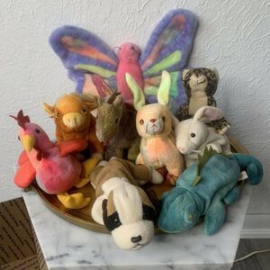 TY BEANIES Lot Of 9 Plush Animals Assorted